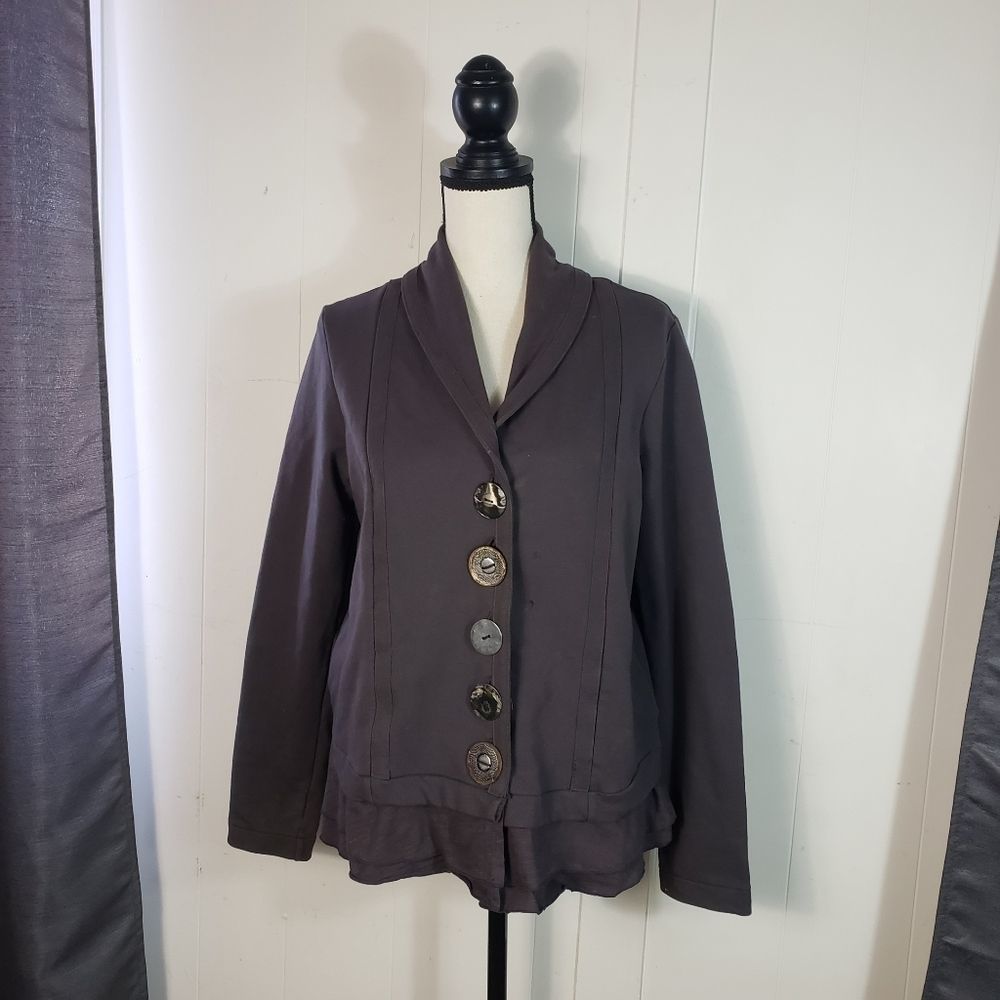 NEON BUDDAH Brown Oversized Button Knit Jacket Size Small